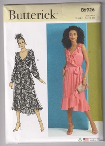 6926 BUTTERICK - Faux Wickel KLEID mit Rüschen - Gr. 12/14/16/18/20 - Bild 1 von 2