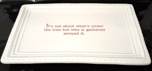 Mud Pie Ceramic Christmas Treat Tray Raised Beaded Details/Debossed Sentiment - Picture 1 of 6