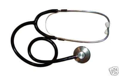Stethoskop Stetoskop Stethoscope Flachkopf Einzelkopf, schwarz, NEU - Bild 1 von 4