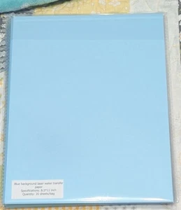 Clear Waterslide Transfer Decal Paper Blue Laser Printer 8.5"x11" Letter 20 Pack - Afbeelding 1 van 1