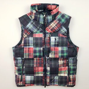 Chaleco de plumón Polo Ralph Lauren mediano para hombre a cuadros calentador de cuerpo chaleco acolchado - Imagen 1 de 19