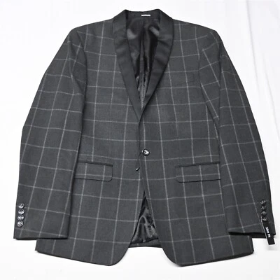 NUEVO Abrigo de esmoquin de hombre de Murano grande gris ventana calce ajustado Foto 1 de 4