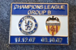 CHELSEA FC 2007 Emaille Pin Anstecker CHAMPIONS LEAGUE vs VALENCIA, Sammlerstück - Bild 1 von 2