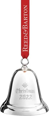 New Reed & Barton 2022 Solid 925 Sterling Silver Christmas Bell Ornament 38th Ed - Image 1 of 4