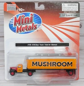 Mini-Metals 31166, '41/46 Chevy Tractor Trailer Set, Mushroom, 1/87 HO Scale - Picture 1 of 3
