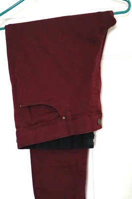 LULAROE WOMEN'S SIZE 40 CRANBERRY STRETCH PANTS TAPERED LEG STRETCHY WAIST LKN - Image 1 of 4