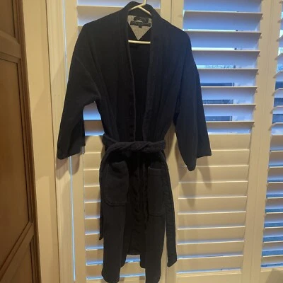 Albornoz Tommy Hilfiger para hombre azul marino con cinturón de felpa talla única manga 3/4 Foto 1 de 4