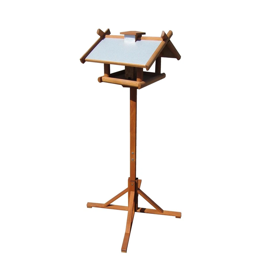 KYNAST Vogelhaus mit Zinkdach Braun 155 cm Futtersilo mit Standfuss und Futterstation