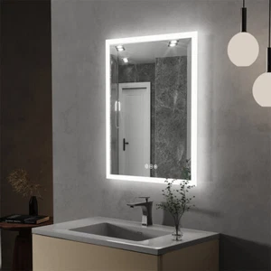 LED Bathroom Mirror Vanity Backlit Smart Anti-Fog Color Changing Touch Switch HD - Picture 1 of 17