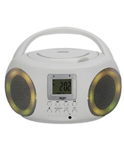 Bush Portable Kids CD Player Boombox - Party Light Up, Aux, FM Radio & Bluetooth