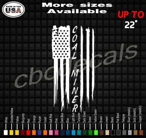 Coal Miner Amerian Flag Vinyl Decal Sticker | Coal Miner Decals / Stickers - Bild 1 von 2