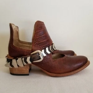 Freebird by Steven Blade Croc Embossed Leather Boots Size 8 - Picture 1 of 8