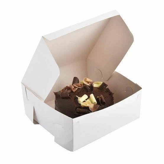 PETALLICA Simple 1-Piece Fold-Over White Cake Boxes - Premium Slice Large Wholesale Bulk