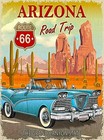 Arizona Route 66 Road Trip United States Retro Travel Advertisement Art Poster 