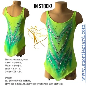 Stylish rhythmic gymnastics Leotard, Acrobatic competition Body Kids Age6-8Years - Picture 1 of 4