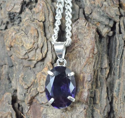 Colgante de piedras preciosas de amatista violeta ovaladas naturales de 10,40 quilates certificado para hombre ver video Foto 1 de 4
