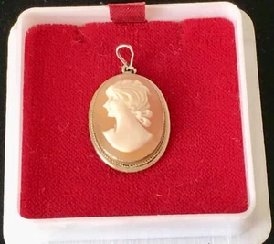 Cammeo vintage argento sterling 800 rivolto a sinistra Made in Italy con confezione regalo originale - Foto 1 di 15