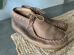 Twisted X Herren 11,5 hellbraun Chukka Fahrmokassins abgenutztes Leder MDM0065 - Bild 1 von 7