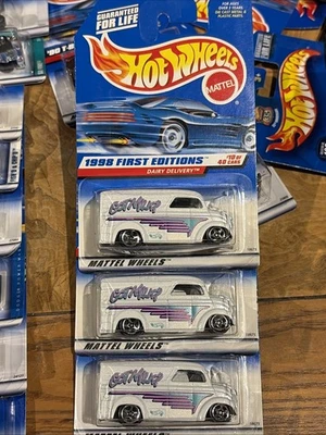 Hot Wheels #645 1998 primeras ediciones 10/48 Got Milk Dairy Delivery blanco Malasia Foto 1 de 3
