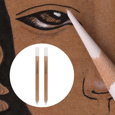 2 pezzi matite di carbone disegni matite bianche disegnare strumenti di pittura - Immagine 1 di 4