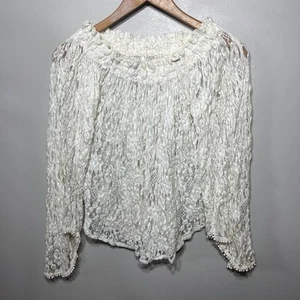 Túnica Abercrombie & Fitch Y2K Blanco Cremoso Encaje Hada Transparente Asimétrica Boho S - Imagen 1 de 8