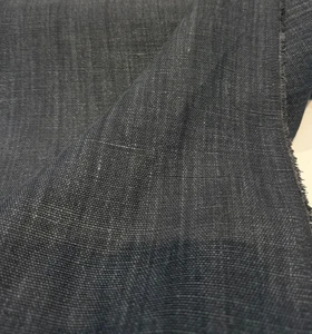 Belgian Linen Lino Denim Dark Blue Nelen & Delbeke Fabric By The Yard PAL01E001 - Picture 1 of 4