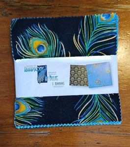 PACK DE DIJES Blue Aqua Peacock, 42 cuadrados, 5 x 5 pulgadas LIENZO Maria Kalinowski - Imagen 1 de 2
