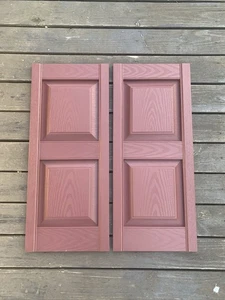 2 X Mid America Panel Vinyl Shutters 14-3/4 X 34-1/2 167 Bordeaux Builders Edge - Picture 1 of 9