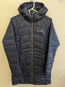 Columbia Women's Karis Gale II Jacket size S Dark Blue Nocturnal Hooded Long - Picture 1 of 12