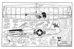 Midwest P51 Mustang profile stunt / combat control line for .15 motor - Picture 1 of 1