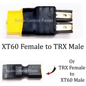 RCP Adapters Fits TRX Male to XT60 Female or Fits TRX Female to XT60 Male NoWire - Picture 1 of 11
