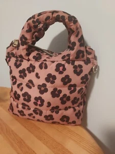 Rootote Fun Outing Leopard Nylon Puff Satchel Bag 9x10 - Picture 1 of 8