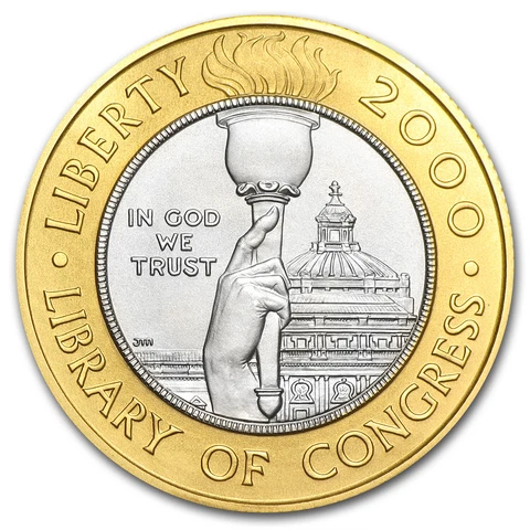 2000-W Gold/Platinum $10 Commem Library of Congress BU (Box/COA) - SKU#7116 Cover