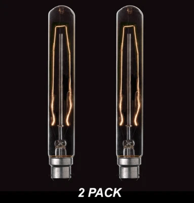 2 x 25W T9 Linear Vintage Filament Light Globes Bulbs Lamps B22 Bayonet Dimmable - Image 1 of 4