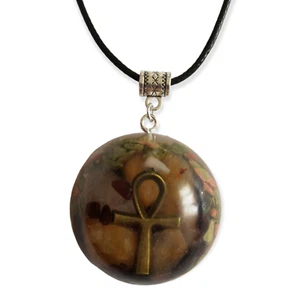 Colgante Orgonita Orgón llave cruz de Ankh collar Unakite Jade amarillo - Imagen 1 de 8