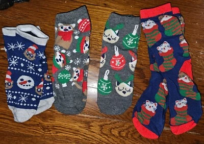 cat christmas socks one size - Image 1 of 2