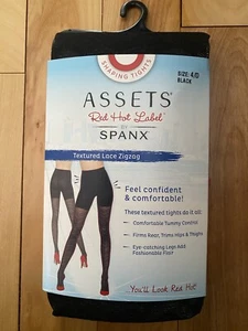 Spanx Assets Red Hot Label Textured Lace Tights BLACK Sz 4/D style 2454 ret $22 - Picture 1 of 3