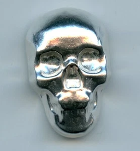 Reckless Metals "GRIM" SKULL HEAD only 100 made 1 troy oz.999 fine silver - Picture 1 of 2