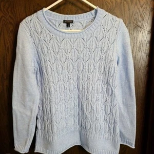 NWT TALBOTS WOMENS PERIWINKLE BLUE DIAMOND DESIGN SWEATER SIZE XS $89 - Picture 1 of 4