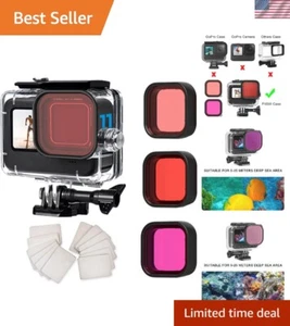 Waterproof Housing for Go Pro Hero 12/11/10/9 Black - Dive Case with 3 Filters - Picture 1 of 11