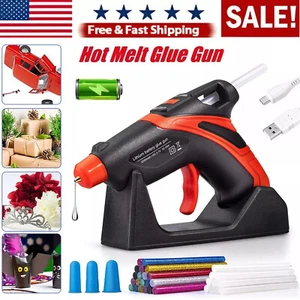 Rechargeable Cordless Mini Fast Preheating Hot Glue Gun Kit with 30 Glue Sticks - Picture 1 of 11
