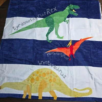 POTTERY BARN KIDS FINN DINO RUGBY STRIPE KID BEACH TOWEL, MULTI - Image 1 of 4