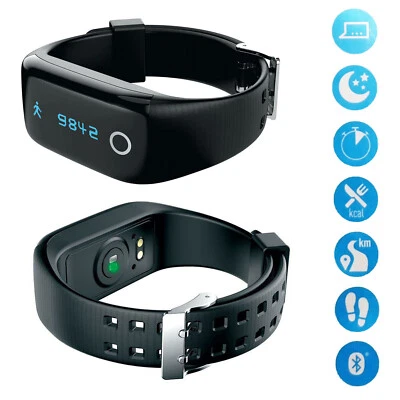 SILVERCREST Bluetooth Fitness Armband Smartwatch Sport Pulsmessung App Fitnesstracker Aktiv