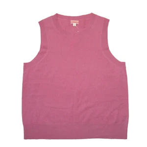 NWT J.Crew Cashmere Crewneck Sweater Shell in Rusted Rose Pullover Vest L - Picture 1 of 4