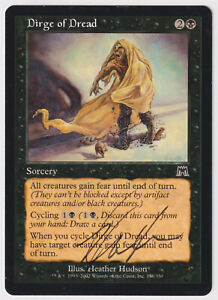 Signed Dirge of Dread MP Onslaught Artist Heather Hudson 2002 MTG Magic Cycling!