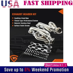 For Dodge Ram 1500 2009-2018 5.7L HEMI Shorty Stainless Performance Headers US M - Picture 1 of 9