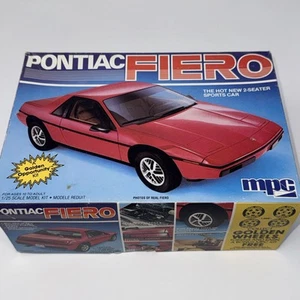 Vintage 1983 MPC Pontiac Fiero 1/25 Scale Model Kit Open Box - Picture 1 of 5