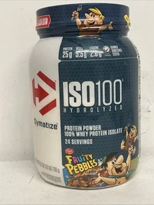 Dymatize ISO 100 Hydrolyzed Protein Powder, Fruity Pebbles 24 Servings Exp 10/26 - Picture 1 of 5