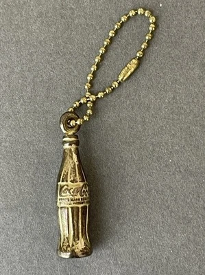 Vintage Coca-Cola Gold Tone Bottle/Key Chain Miniature Coke Soda Pop 1980’s - Image 1 of 3