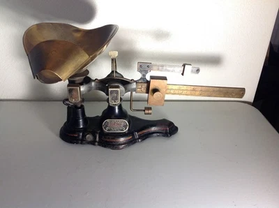 Antique Ohaus Balance Scale Cast Iron & Brass-Brass Pan-Seed Trade Reporting Bur - Image 1 of 4